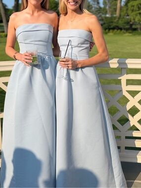 Amsale | Dresses | Amsale Sonia Dress In Ice Strapless Pale Blue Dress Great For Weddings